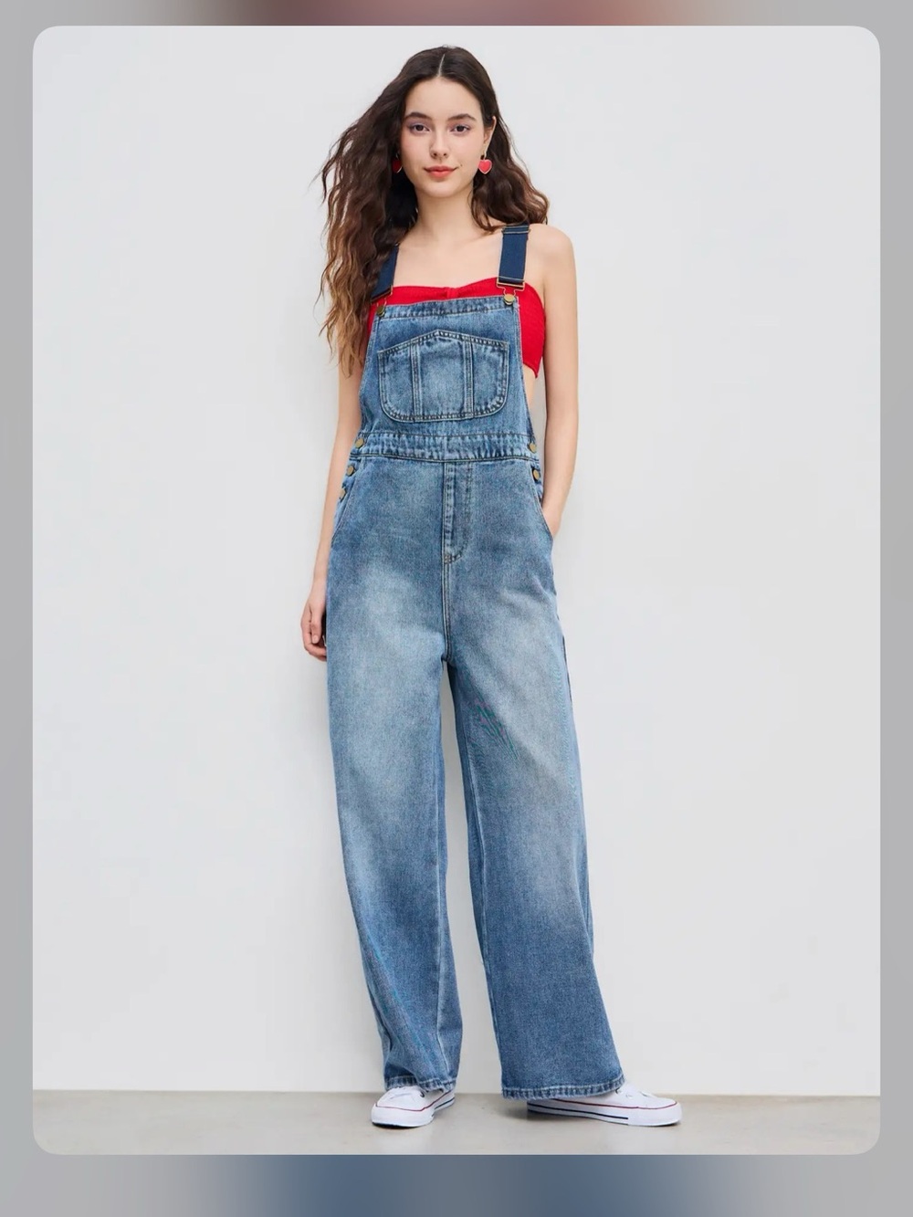 Cider DENIM BUCKLE WIDE LEG JUMPSUIT XL SA1-14